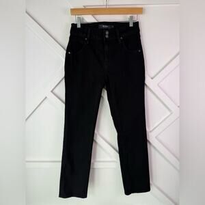 Hudson Mid Rise Slim Straight Leg Jean Signature Flap Pockets Black Size 2
